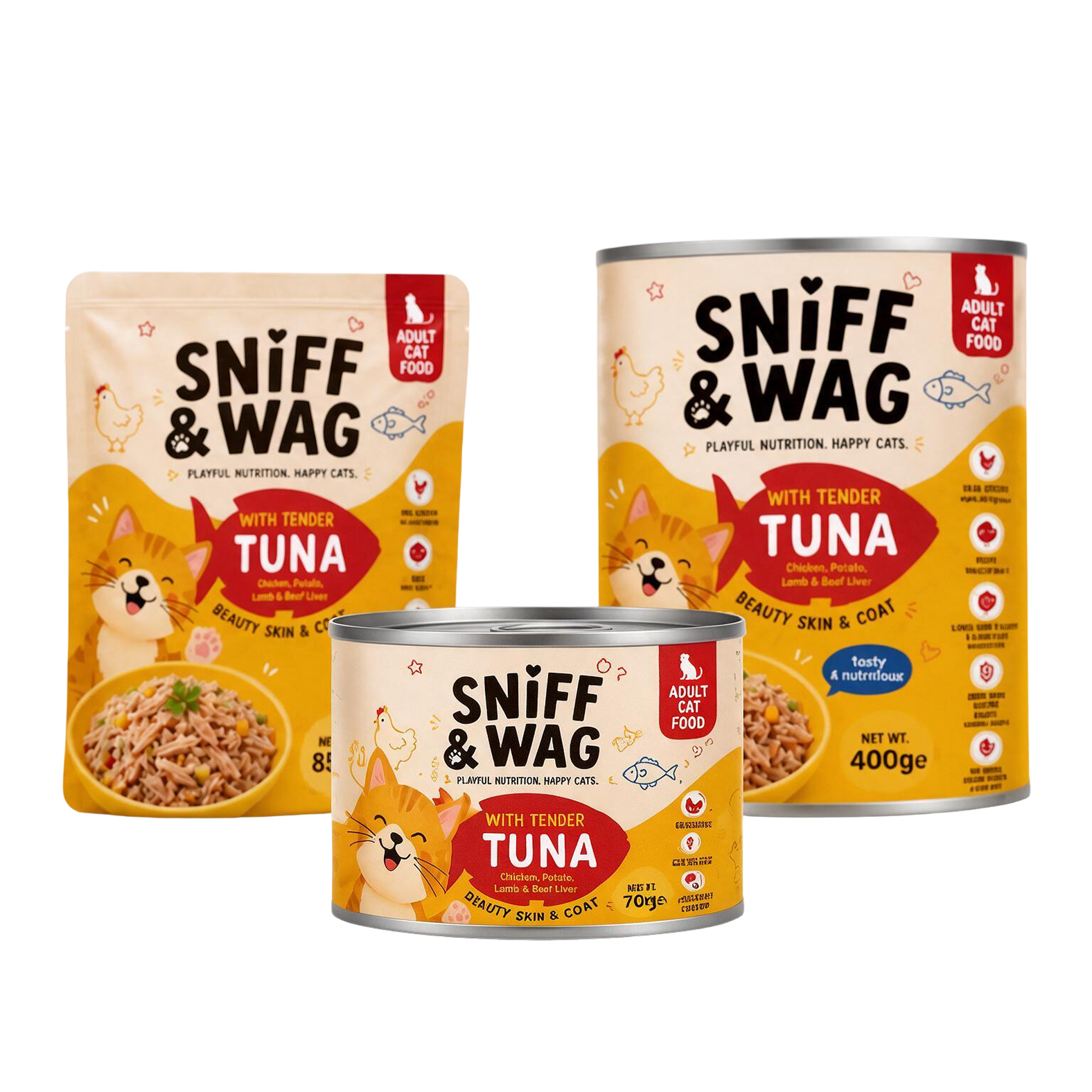 Adult cat tender tuna wet food