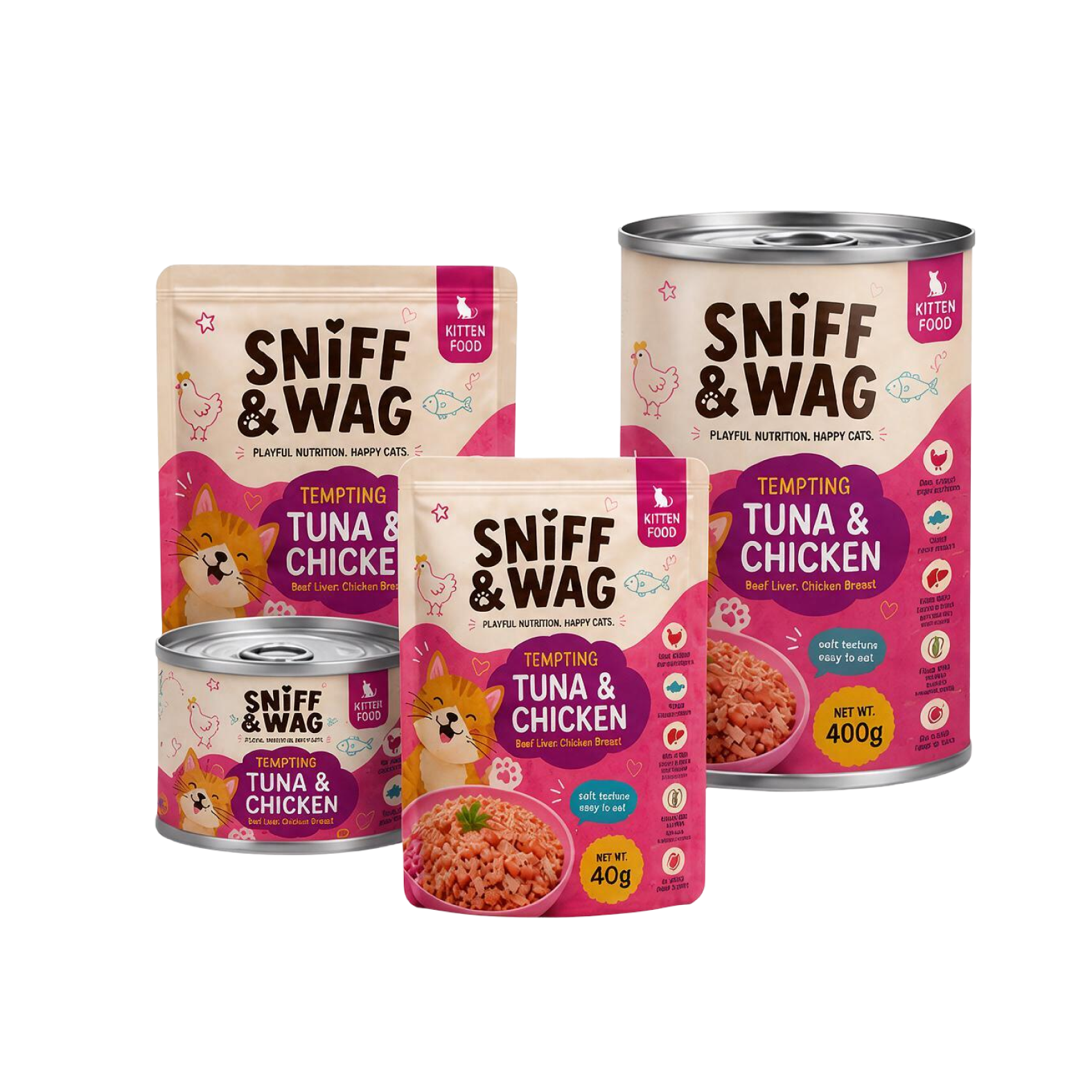 Kitten tuna and chicken wet food